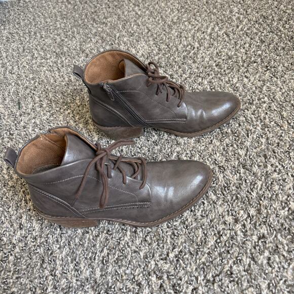 Eurosoft by Sofft Ankle Boots Womens 8 M Brown Lace Up Zip Bootie Chukka Heeled - Picture 1 of 9